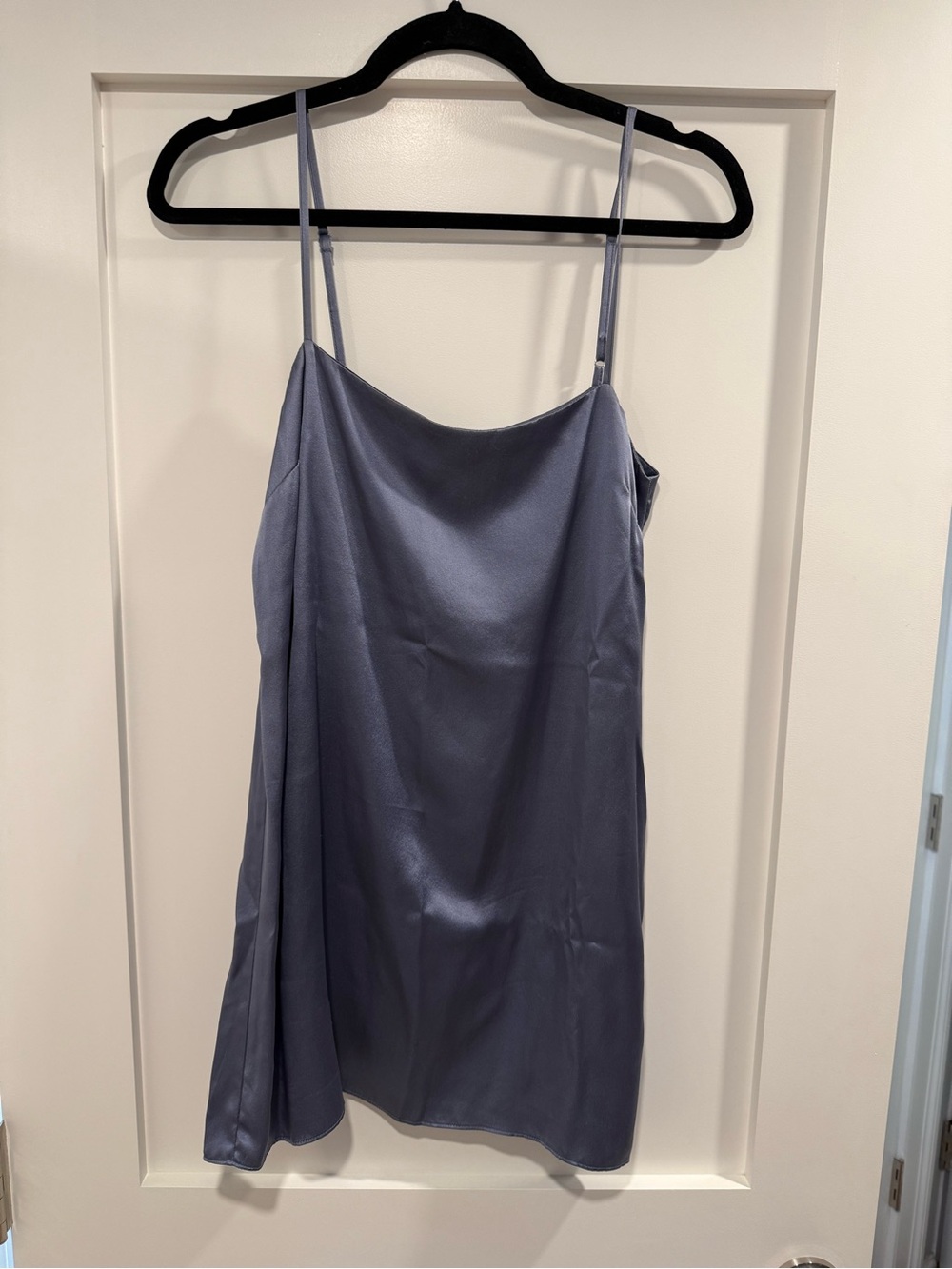 Reformation Satin Slip Dress - Slate Blue
